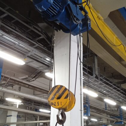 Provedená mimořádná revize elektrické instalace na kladkostroji o nosnosti 7,5t