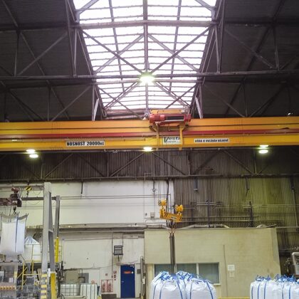 Provedená periodická revize elektrické instalace na jeřábu o nosnosti 20t