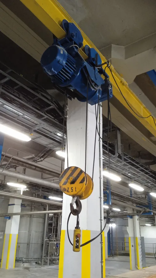 Provedená mimořádná revize elektrické instalace na kladkostroji o nosnosti 7,5t