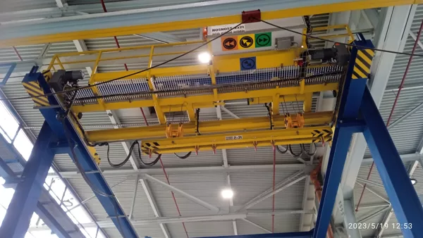 Provedena periodická revize el. instalace na mostovém jeřábku o nosnosti 2x2t